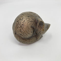 Vintage Antique Bronze Sleeping Fox Knob