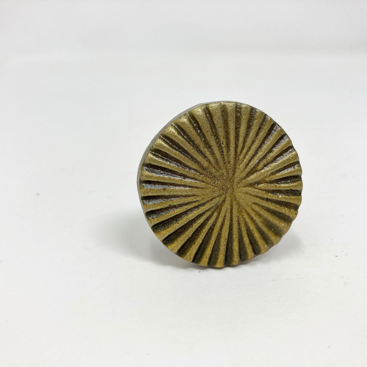 Antique Brass Vintage Art Deco Fan Iron Drawer Pull. 2 sizes. Large & Small