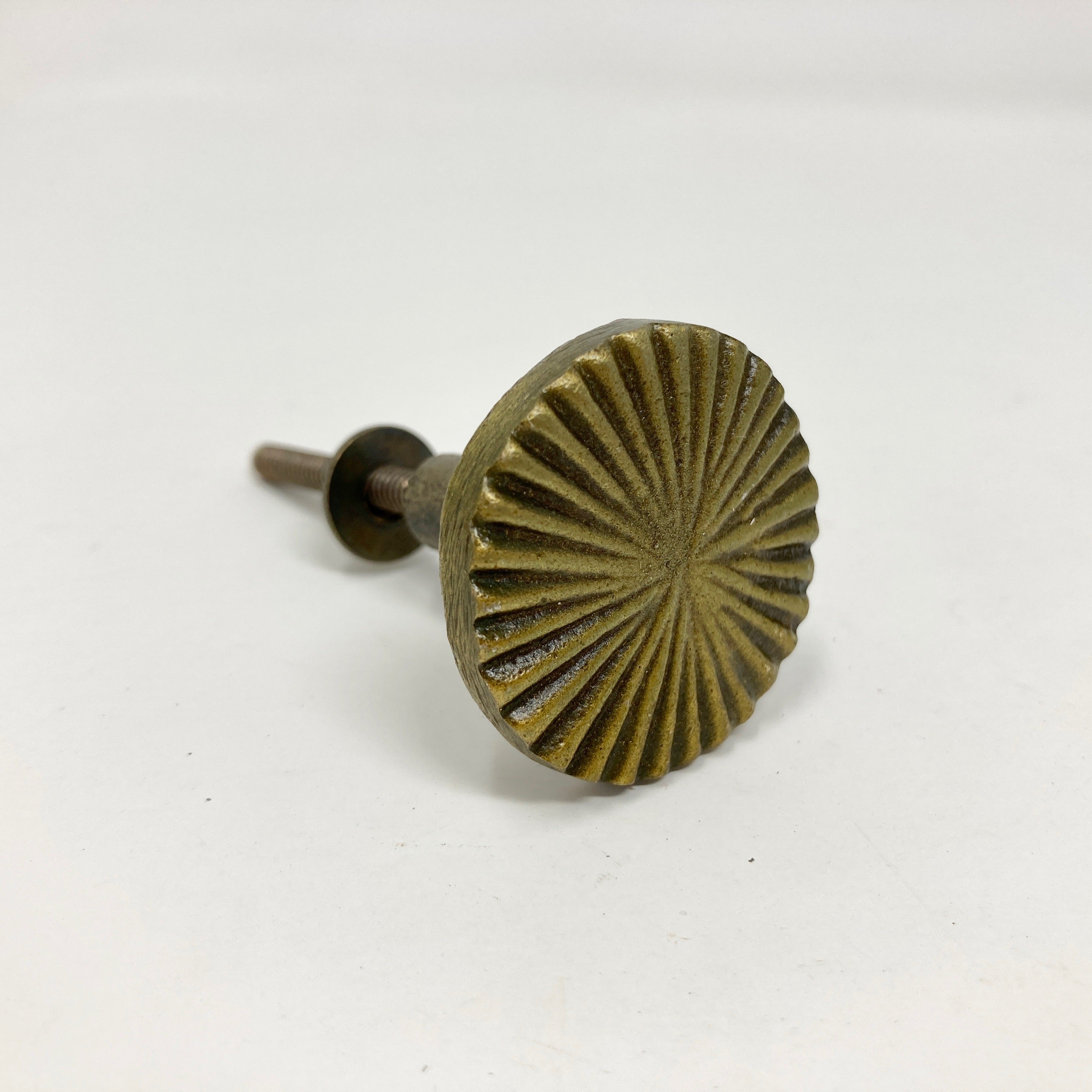 Antique Brass Vintage Art Deco Fan Drawer Knob