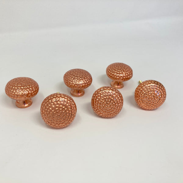 Pure Copper Handmade Hammered Round Knob