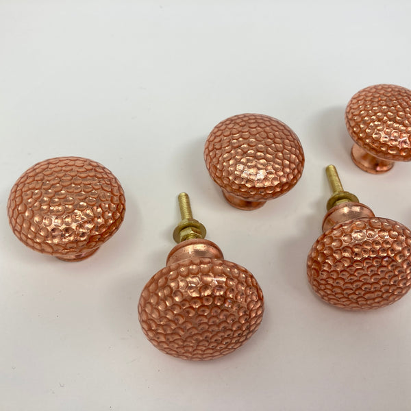 Pure Copper Handmade Hammered Round Knob