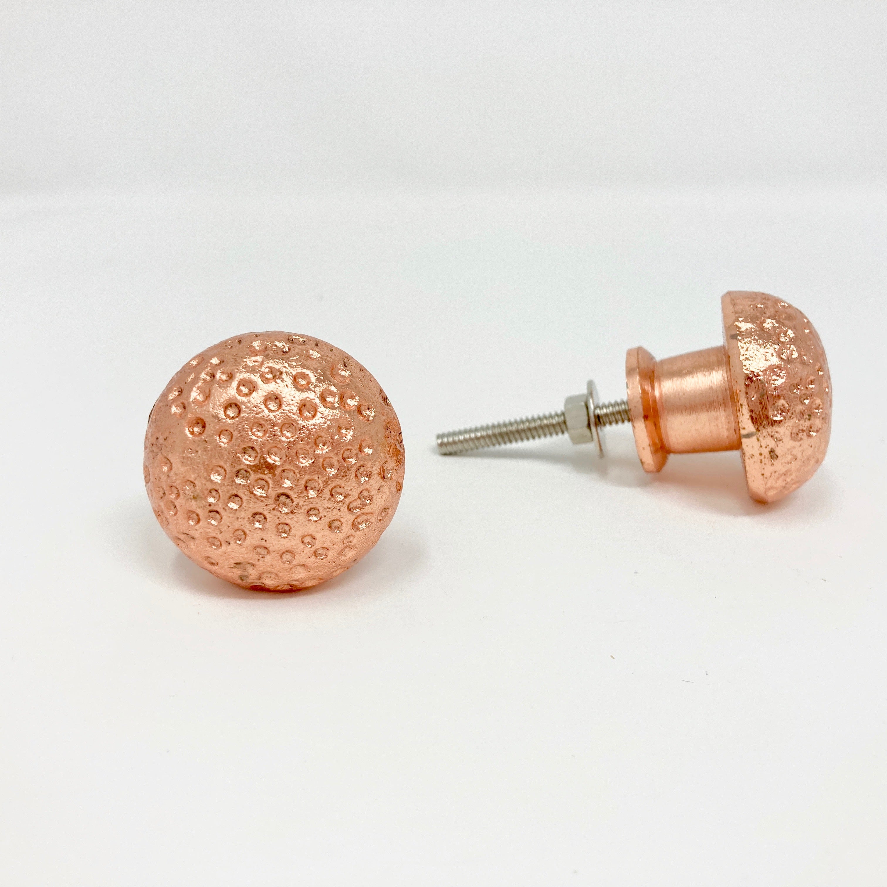 Copper Hammered Knob & Cup Handle Cabinet - Drawer Pull Door Knob Kitchen Replacement Knob