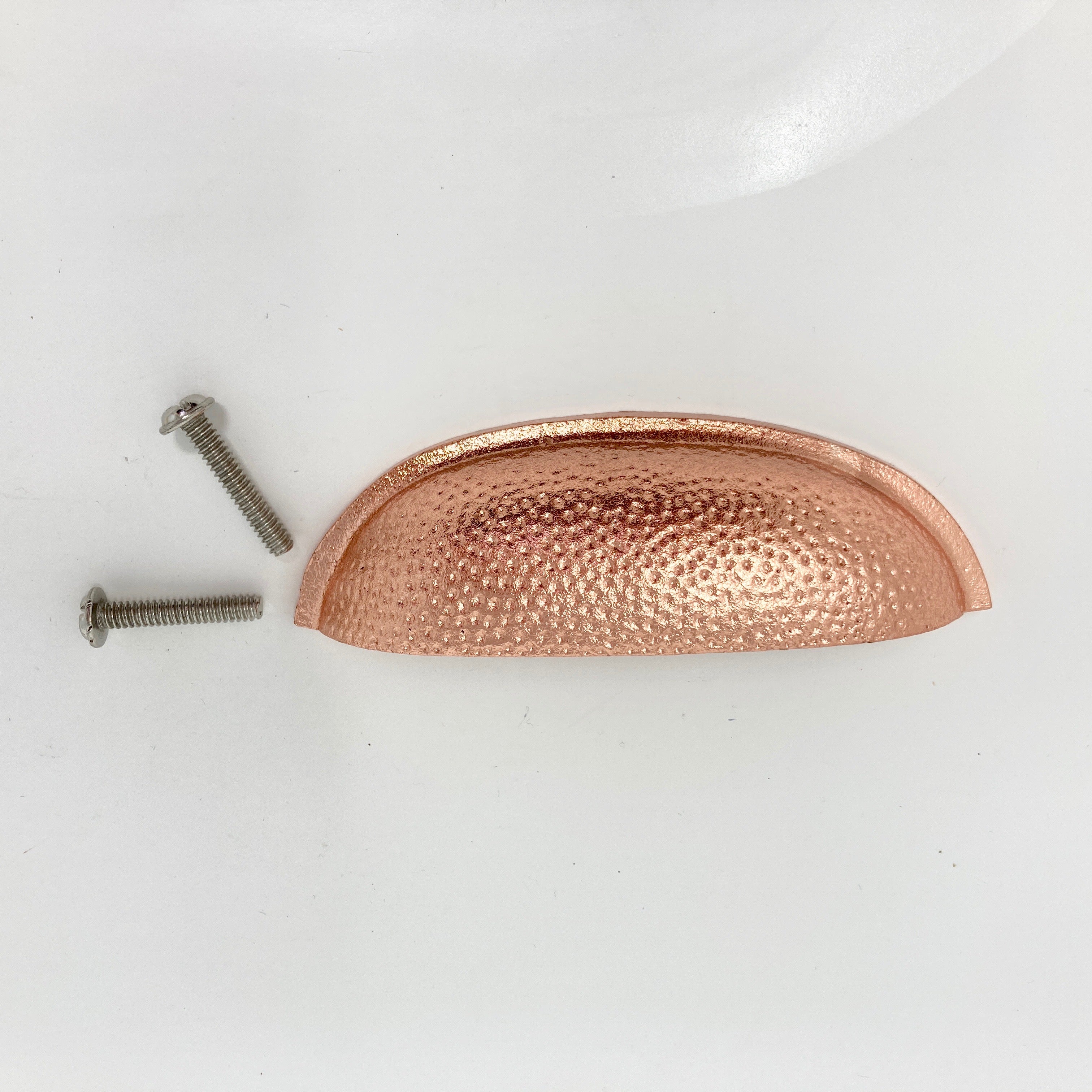 Copper Hammered Knob & Cup Handle Cabinet - Drawer Pull Door Knob Kitchen Replacement Knob