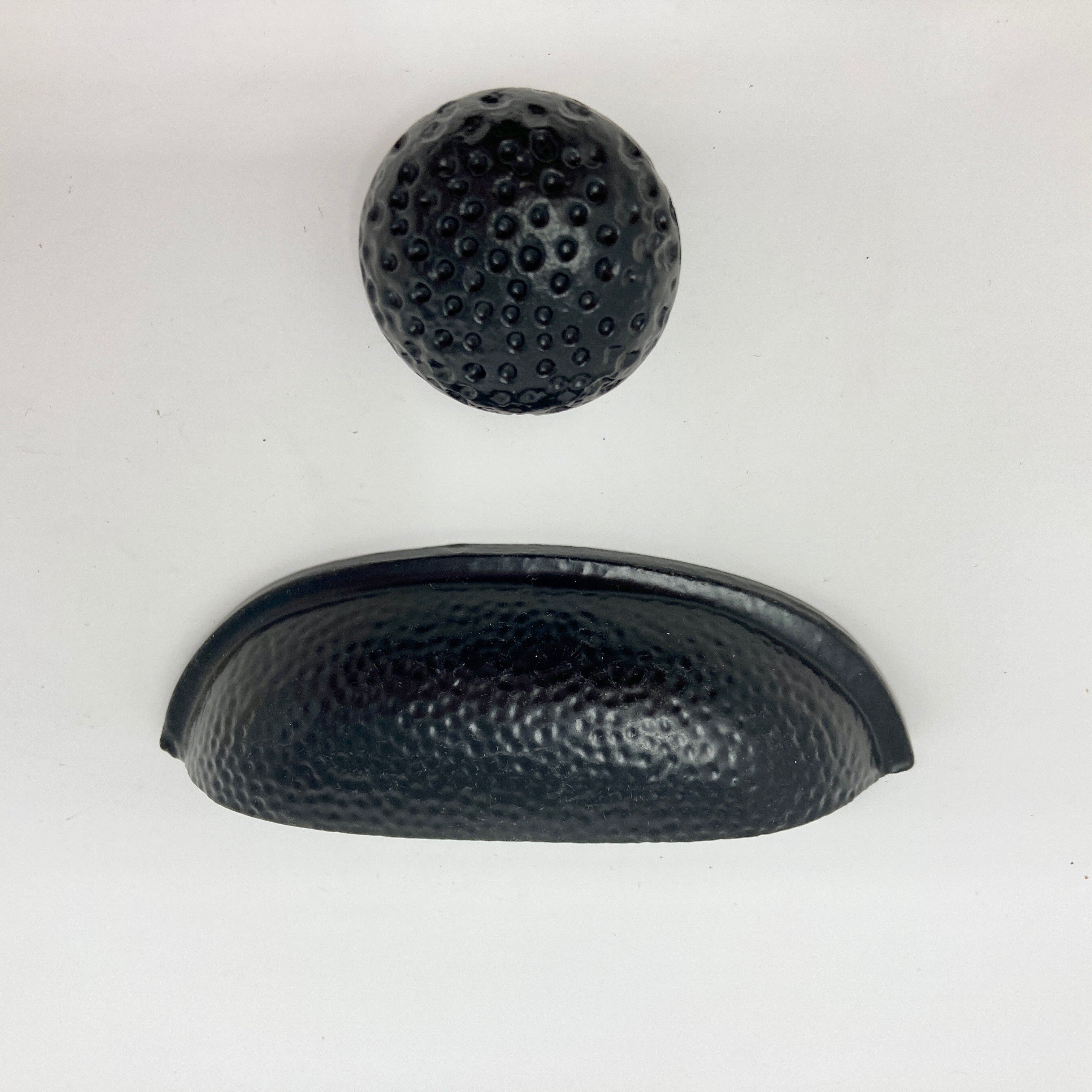 Black Hammered Knob & Cup Handle Cabinet - Drawer Pull Door Knob Kitchen Replacement Knob