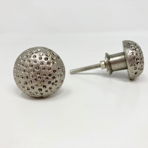 Pewter Hammered Knob & Cup Handle Cabinet - Drawer Pull Door Knob Kitchen Replacement Knob