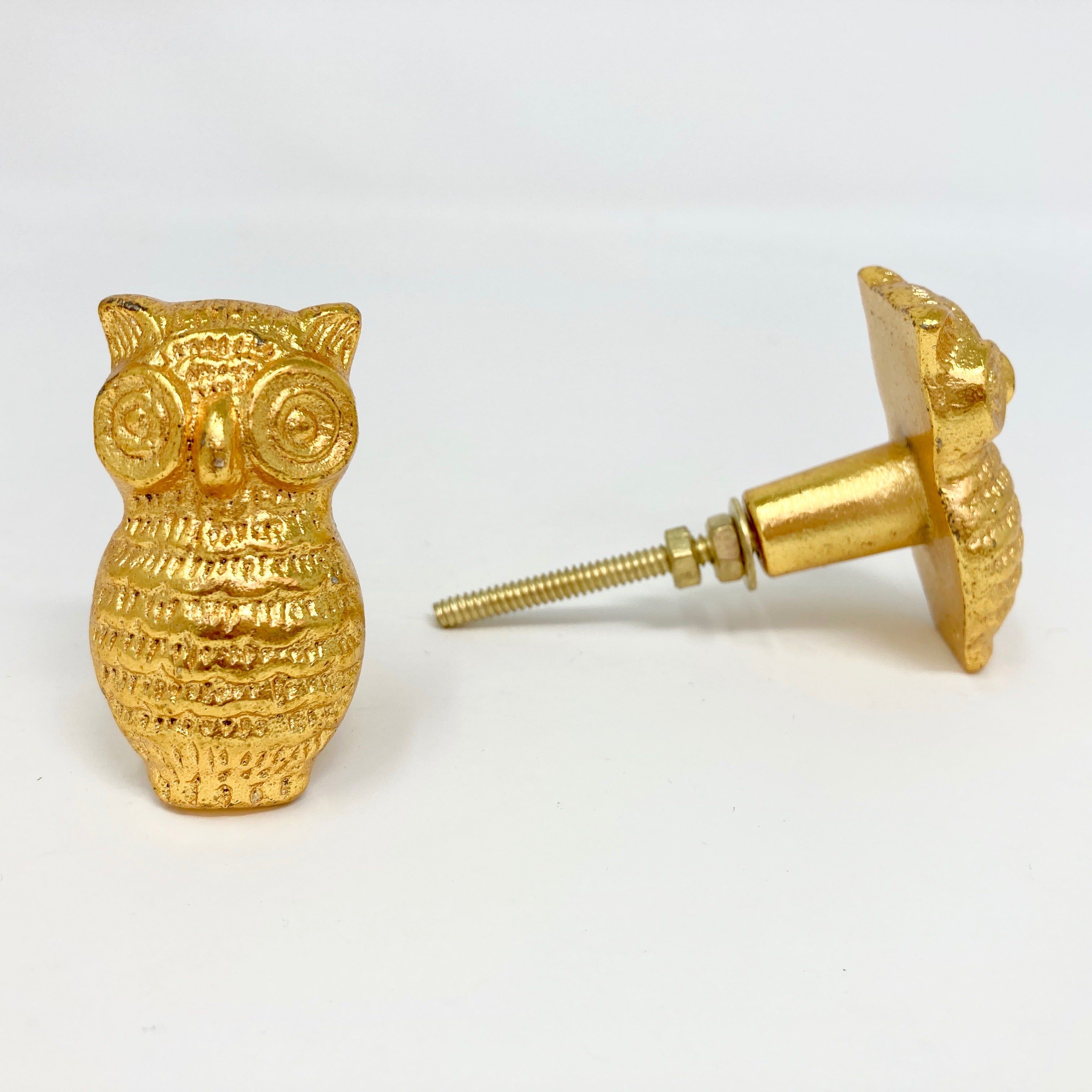 Gold Owl Door Knob