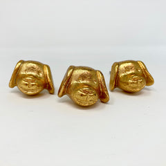 Gold Metal Dog's Head Shaped Knob