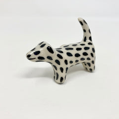 Black & White Spotted Ceramic Dog Knob