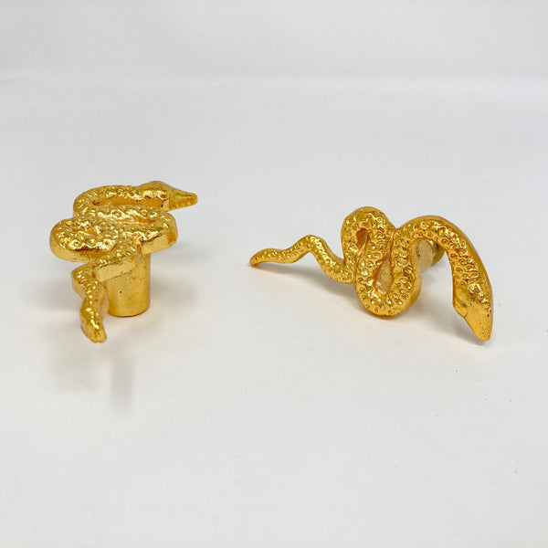 Gold Metal Snake Knob