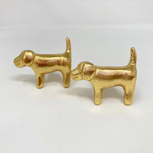 Gold Metal Dog Shaped Knob