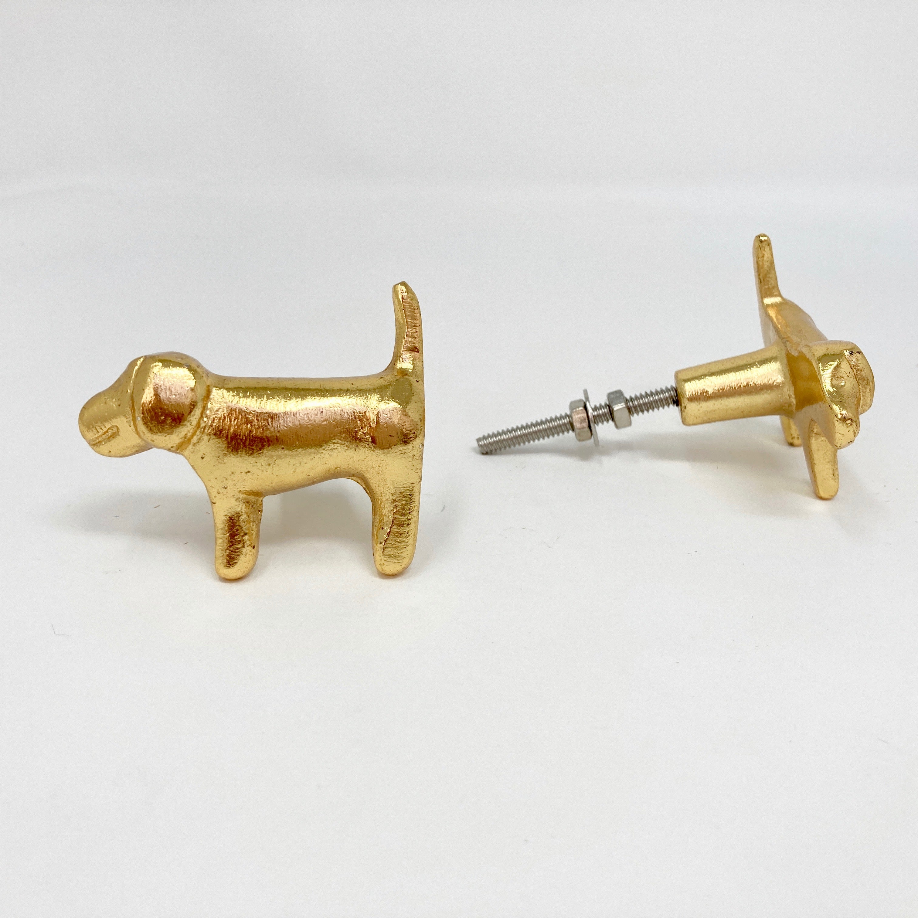 Gold Metal Dog Shaped Knob