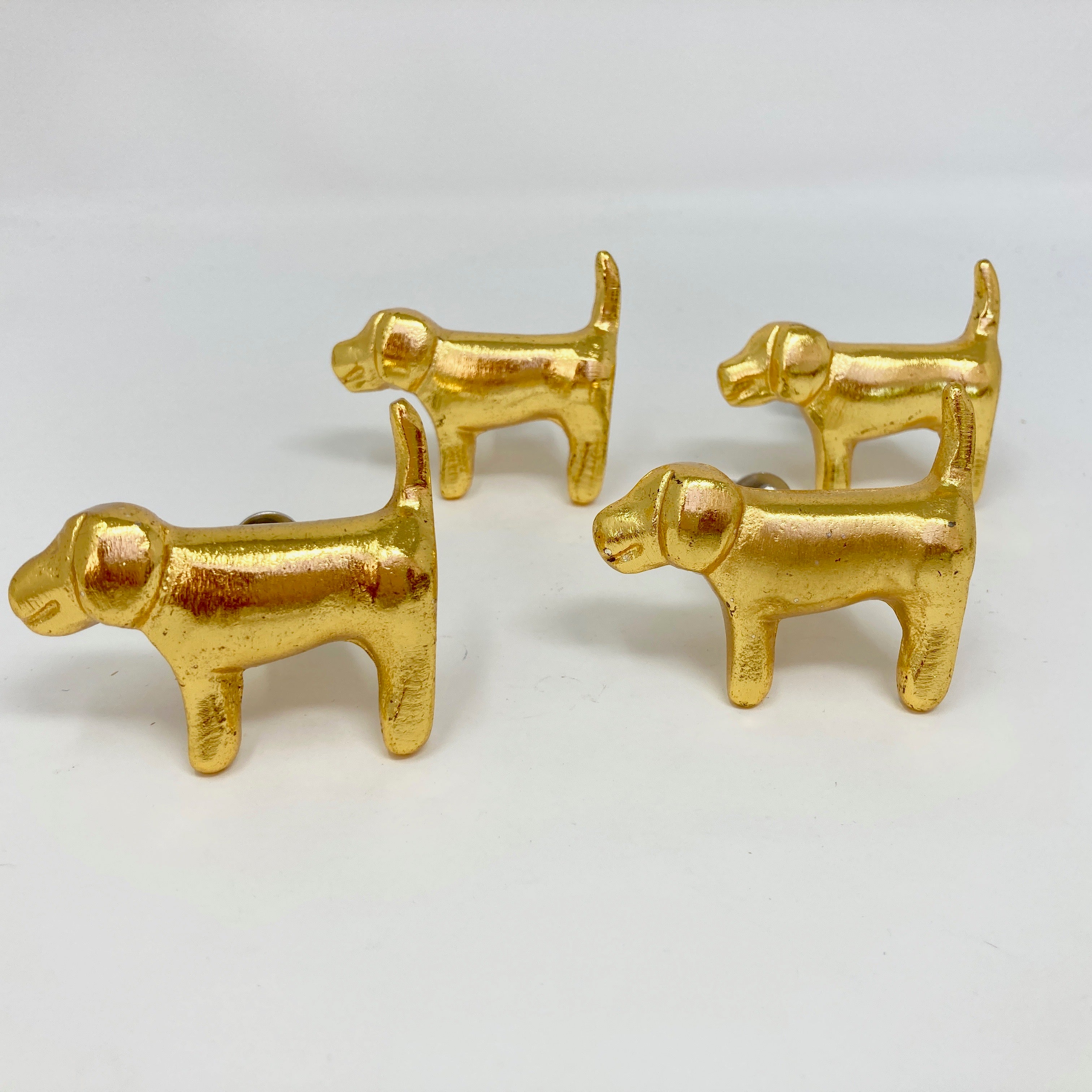 Gold Metal Dog Shaped Knob