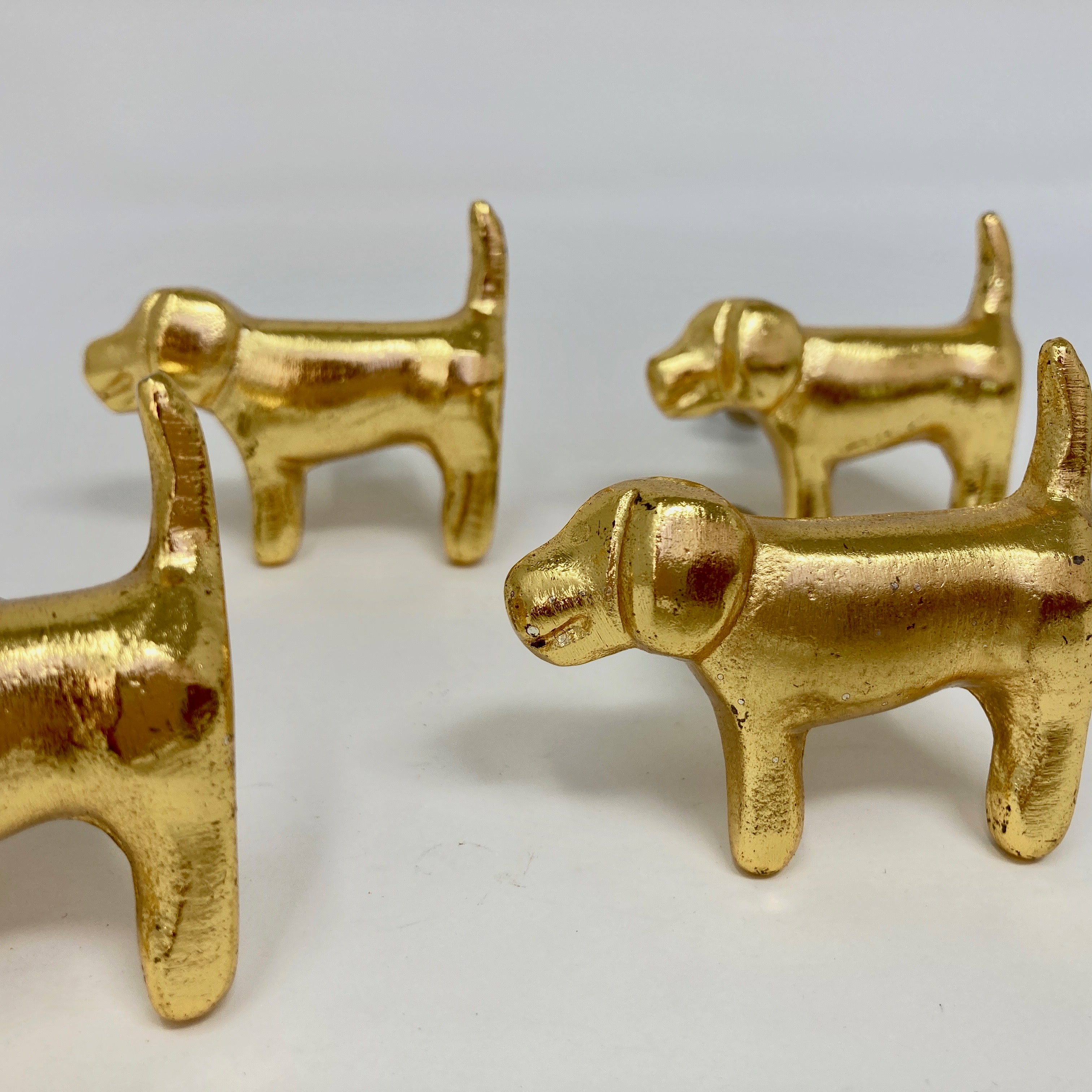 Gold Metal Dog Shaped Knob