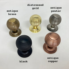 Beehive Cupboard or Drawer Knob in Distressed Gold, Antique Brass, Antique Pewter