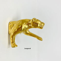 Gold Safari Animal Iron Metal Drawer Knobs Set of 6 or Individual - Dresser Cabinet Chest of Drawers