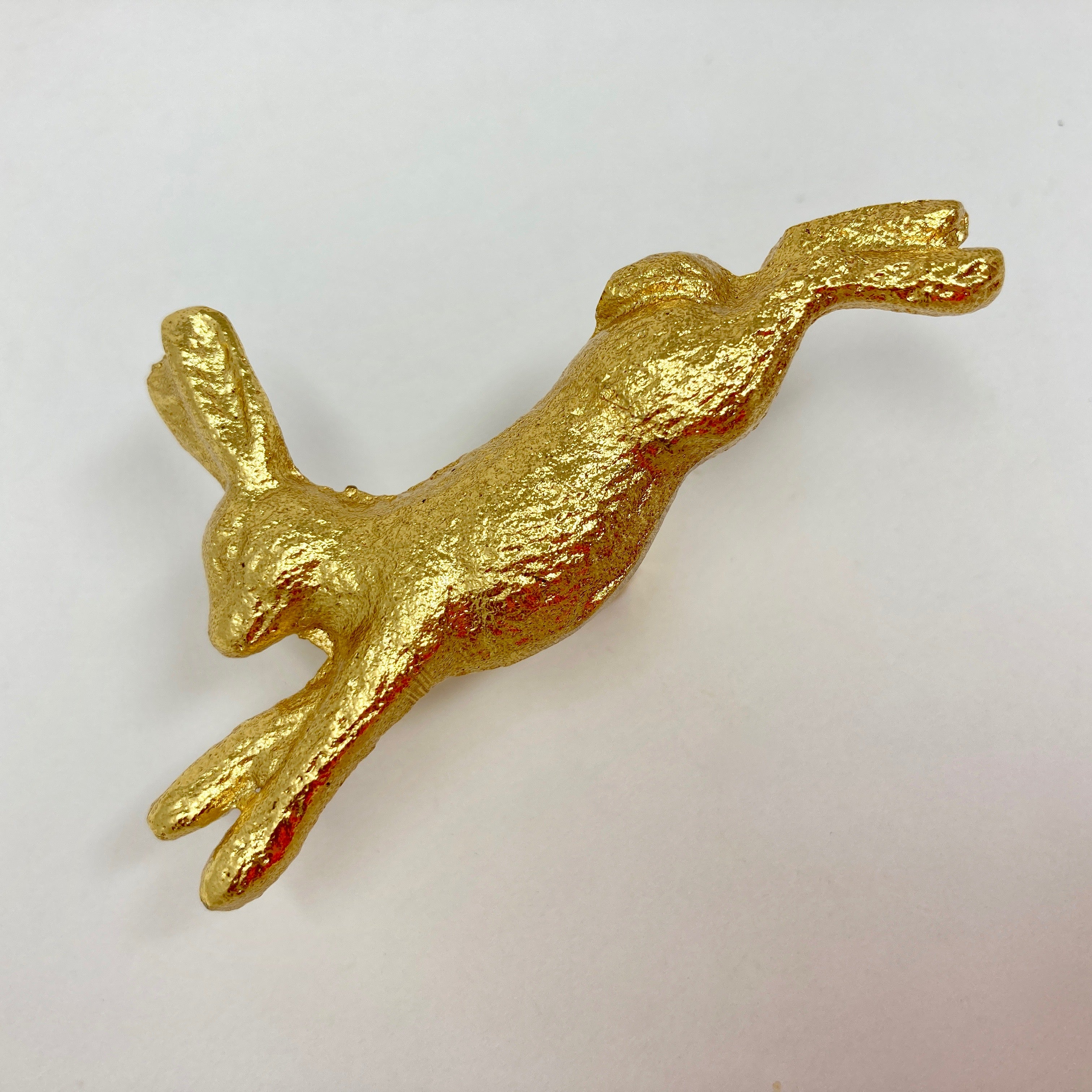 Leaping Rabbit Bunny Hare Knob in Gold