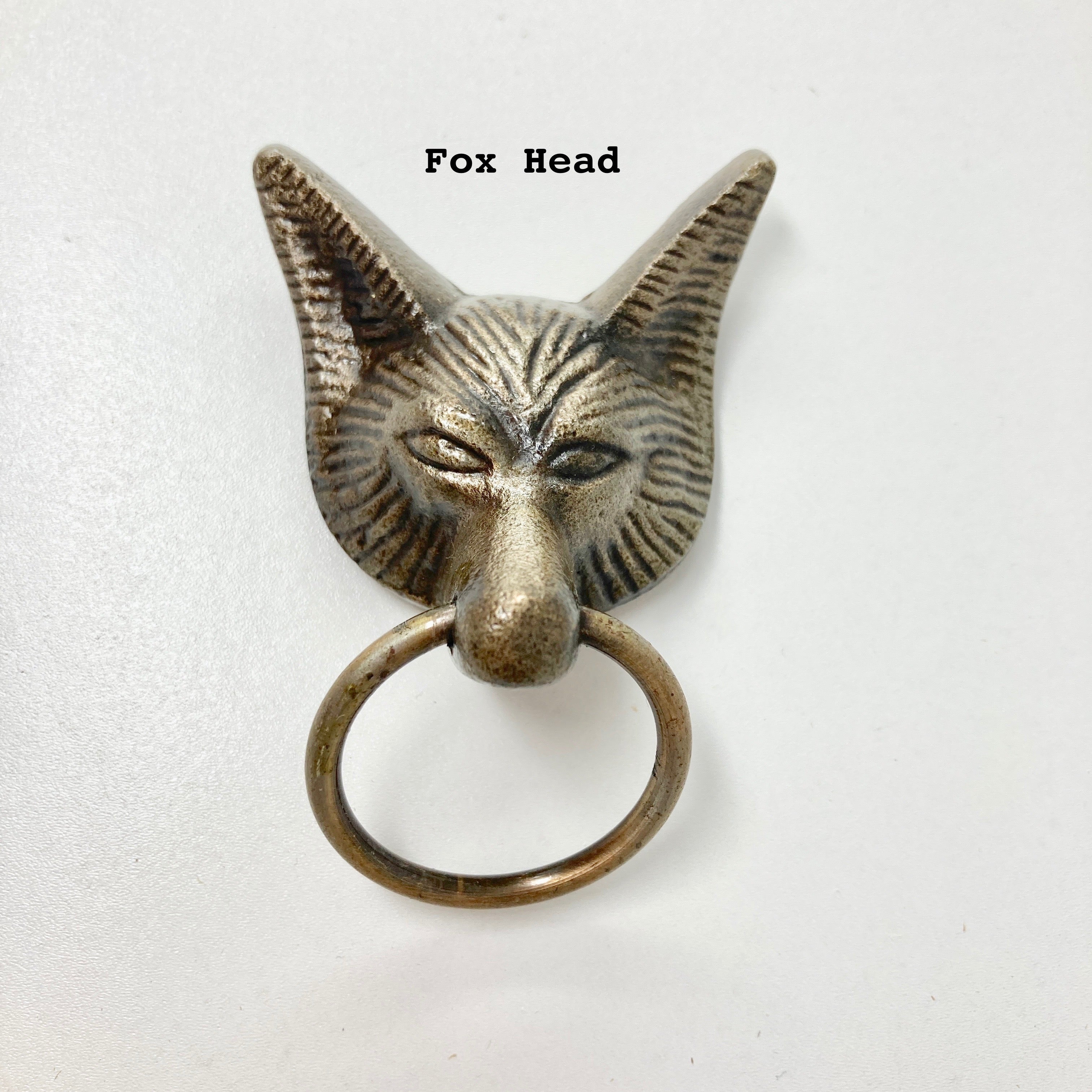 Ring Woodland Antique Brass Animals Stag Hare Fox Owl with Pull Ring Drawers Cupboard Dresser