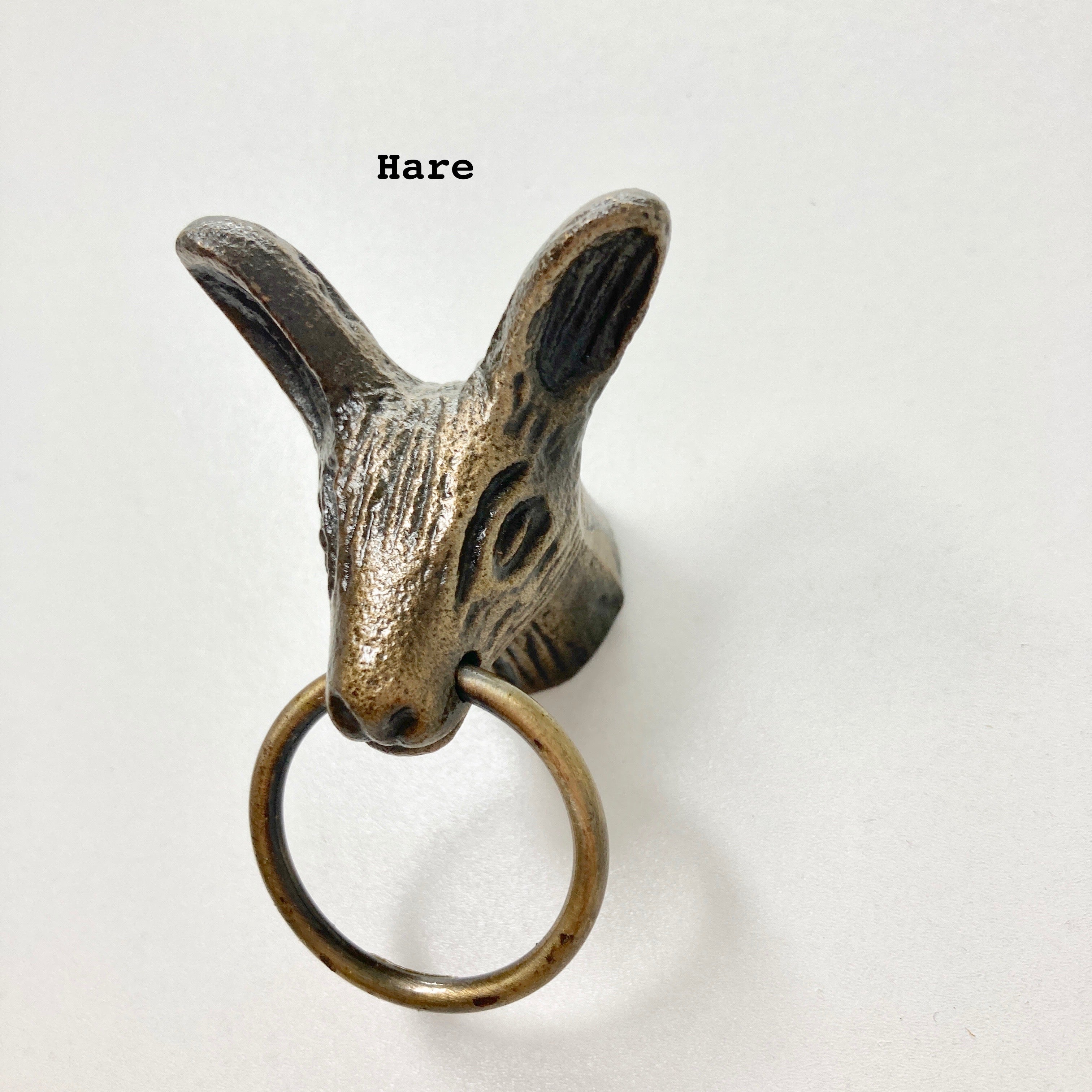 Ring Woodland Antique Brass Animals Stag Hare Fox Owl with Pull Ring Drawers Cupboard Dresser