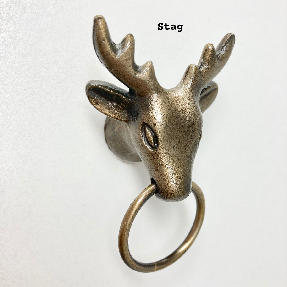 Ring Woodland Antique Brass Animals Stag Hare Fox Owl with Pull Ring Drawers Cupboard Dresser