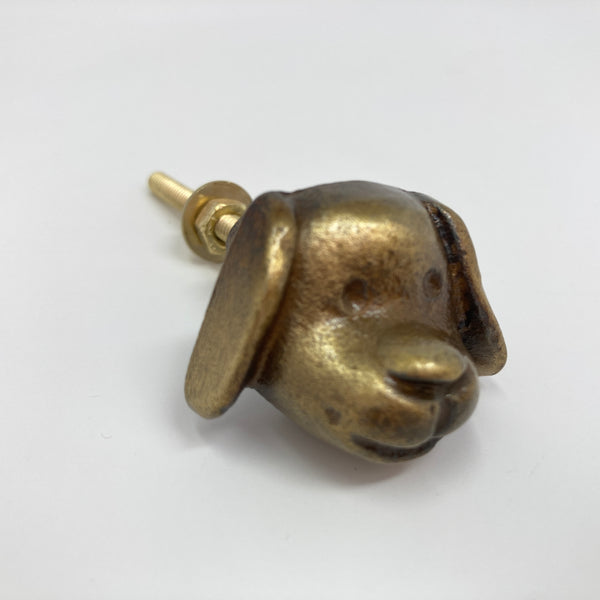 Dog's Head Knob in Antique Bronze Metal Knob