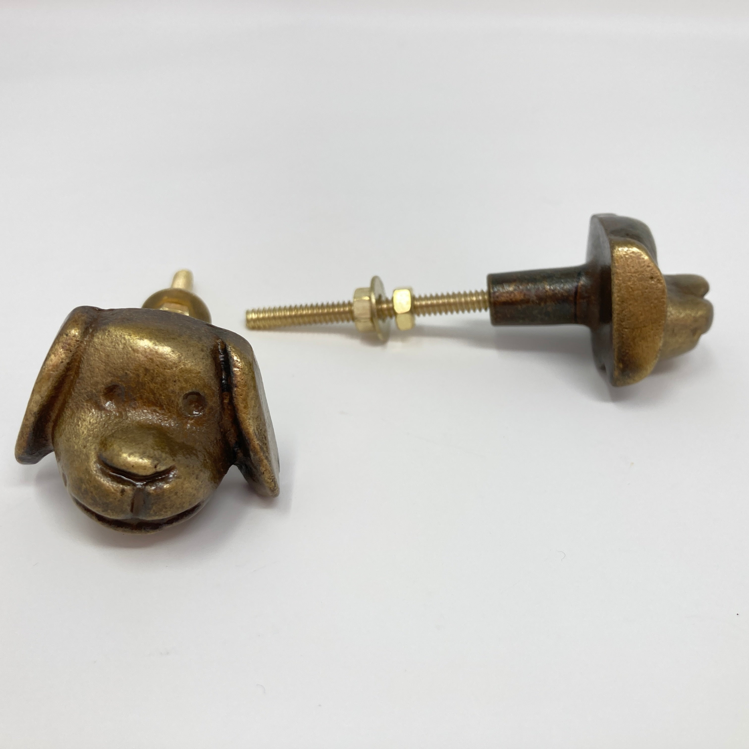 Dog's Head Knob in Antique Bronze Metal Knob